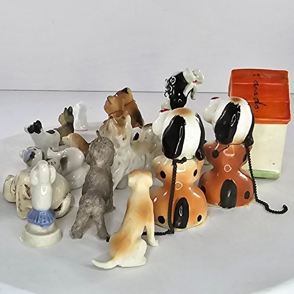 Vintage Dog Miniature Figurine Lot Ceramic Resin Plastic - Picture 8 of 12